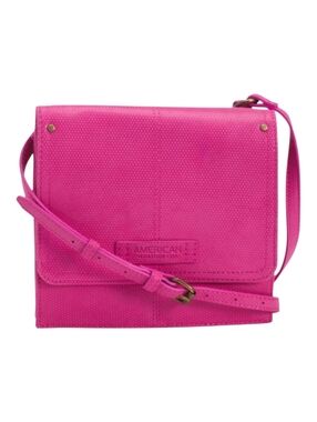 American Leather Co. Pink Leather Book Flap Crossbody